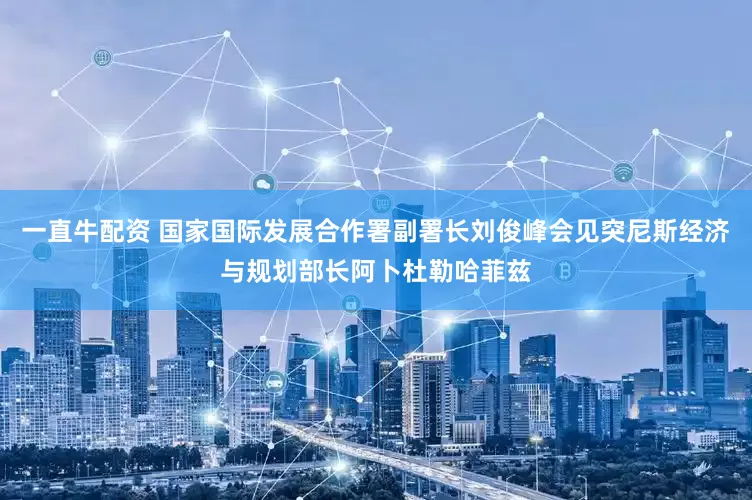 一直牛配资 国家国际发展合作署副署长刘俊峰会见突尼斯经济与规划部长阿卜杜勒哈菲兹
