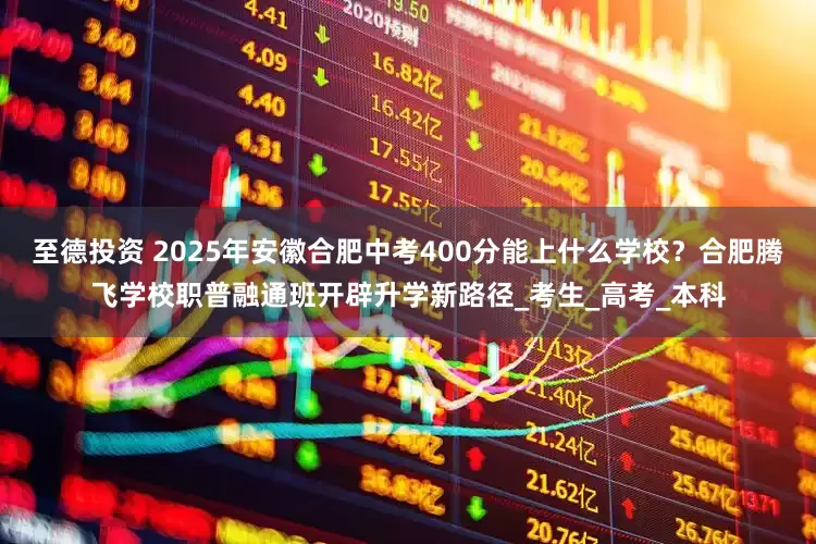 至德投资 2025年安徽合肥中考400分能上什么学校？合肥腾飞学校职普融通班开辟升学新路径_考生_高考_本科